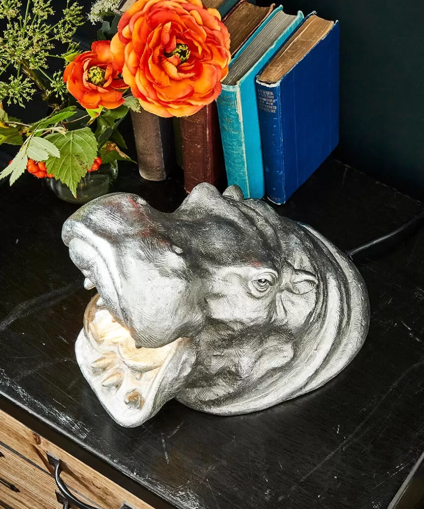 Joe Browns Lighting & Lamps | Animal Décor*Antique Roaring Hippo Table Lamp