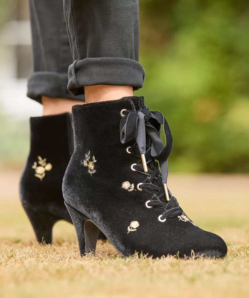 Women Joe Browns Matching Shoes & Bags | Ankle Boots*Evening Rose Velvet Boots