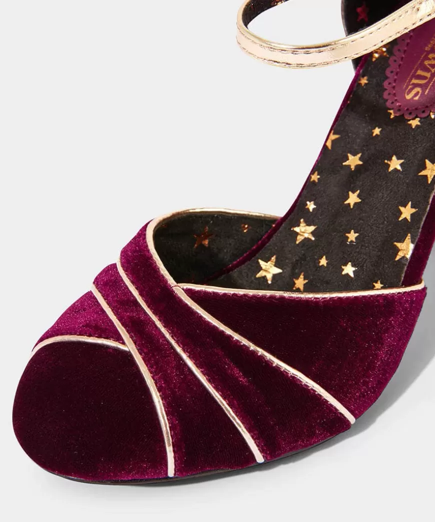 Women Joe Browns Matching Shoes & Bags | Heels*Midnight Hour Velvet Deco Shoes